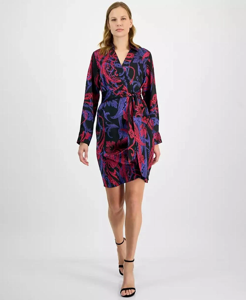 Tahari Women's Printed Faux-Wrap Dress 1