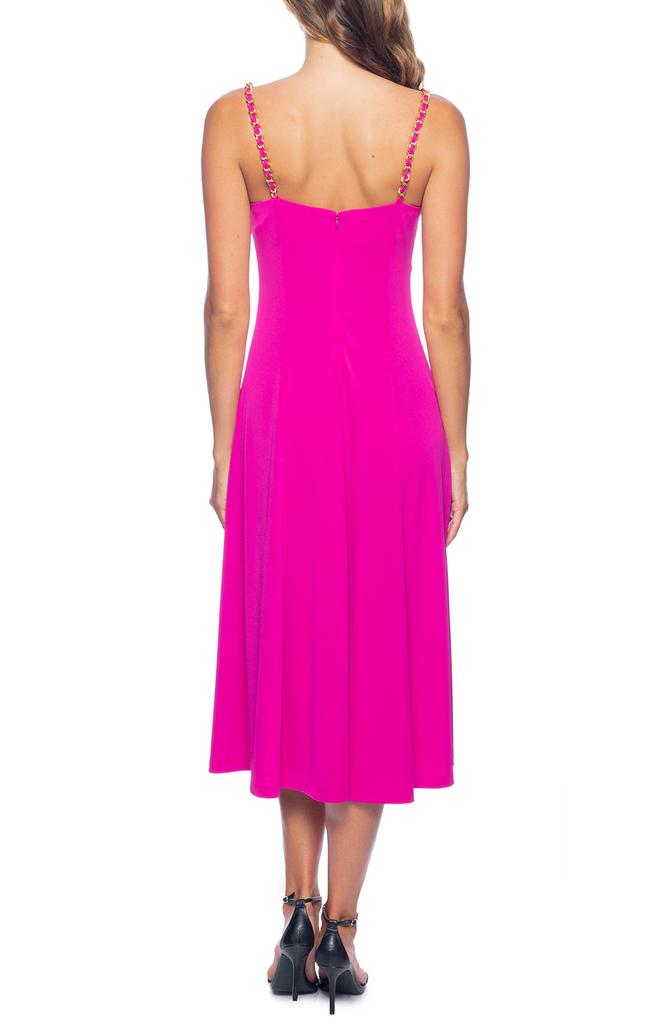 MARINA Cowl Neck Cocktail Midi Dress
