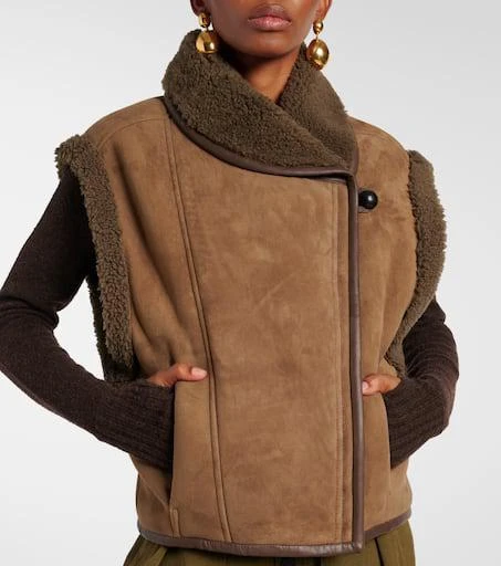Isabel Marant Alime shearling-trimmed suede vest 4