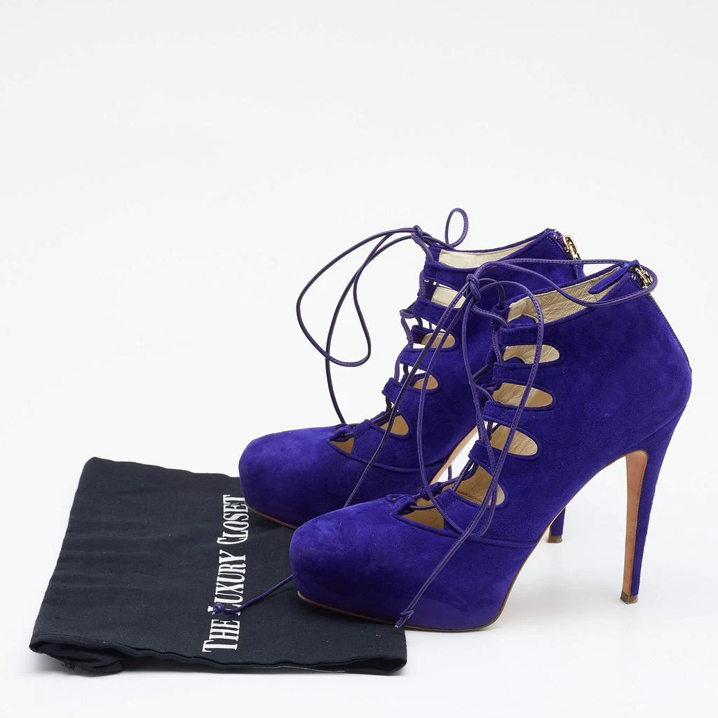 Brian Atwood Brian Atwood Purple Suede Lace up Booties Size 38.5 9
