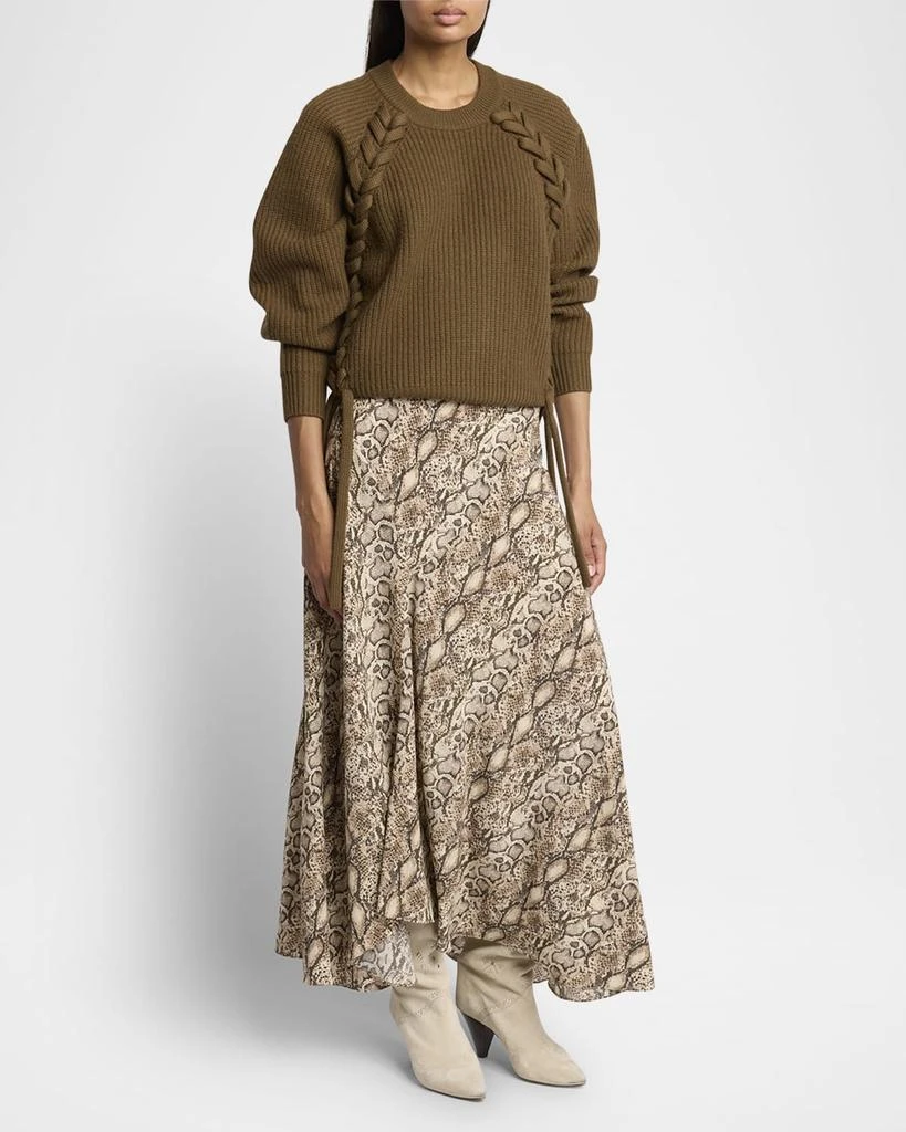 Isabel Marant Sakura Snakeskin-Print A-line Maxi Skirt 4
