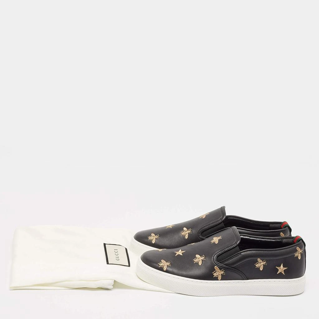 Gucci Gucci Black Leather Bees Slip On Sneakers Size 40 9