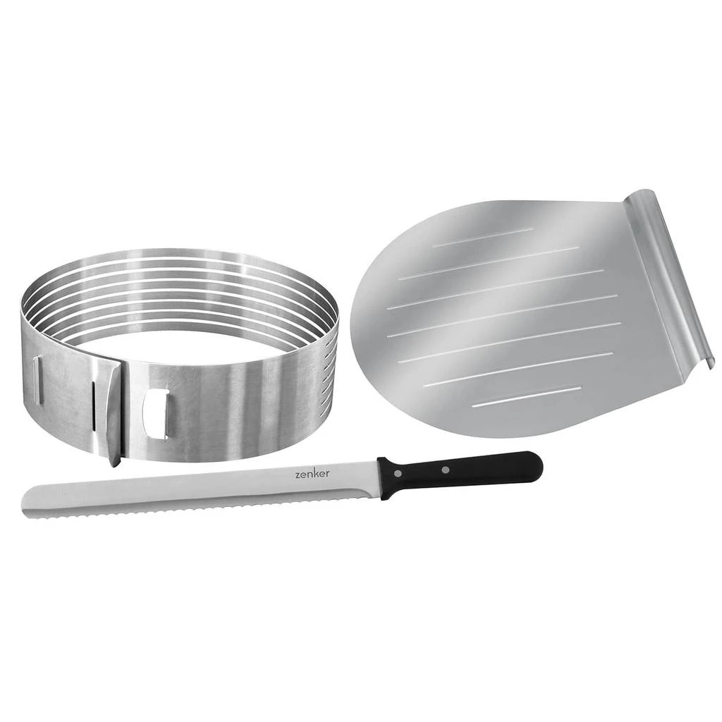 Zenker 3 Piece Layer Cake Slicing Kit With 12-Inch Serrated Knife 2
