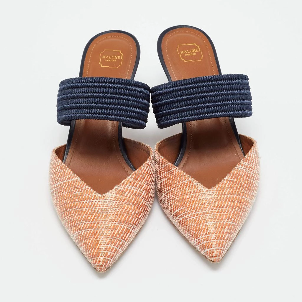 Malone Souliers Malone Souliers Orange Raffia Maisie Mules Size 39 3