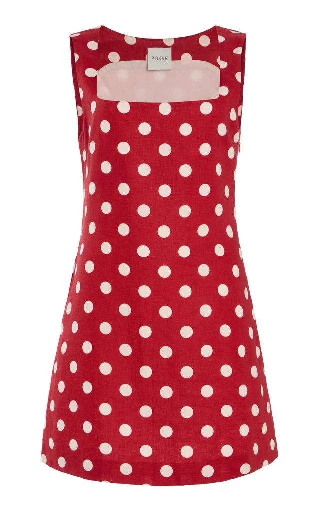 Posse Posse - Alice Linen Mini Dress - Red - XXS - Moda Operandi 1