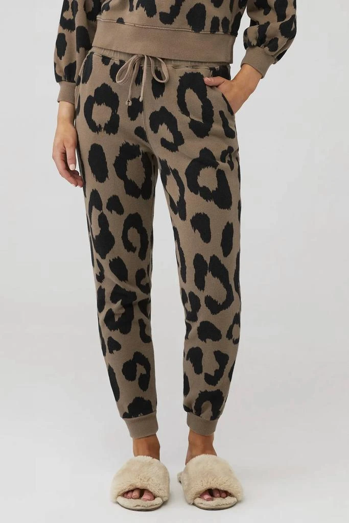 PISTOLA Alessa Slim Straight Leg Sweatpant In Safari Graphic Leopard 1
