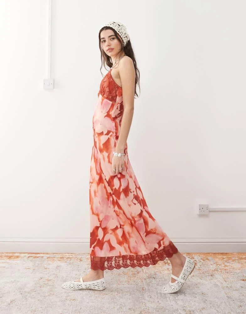 red lace cami dress N.298 LACE RIBBED CAMI DRESS