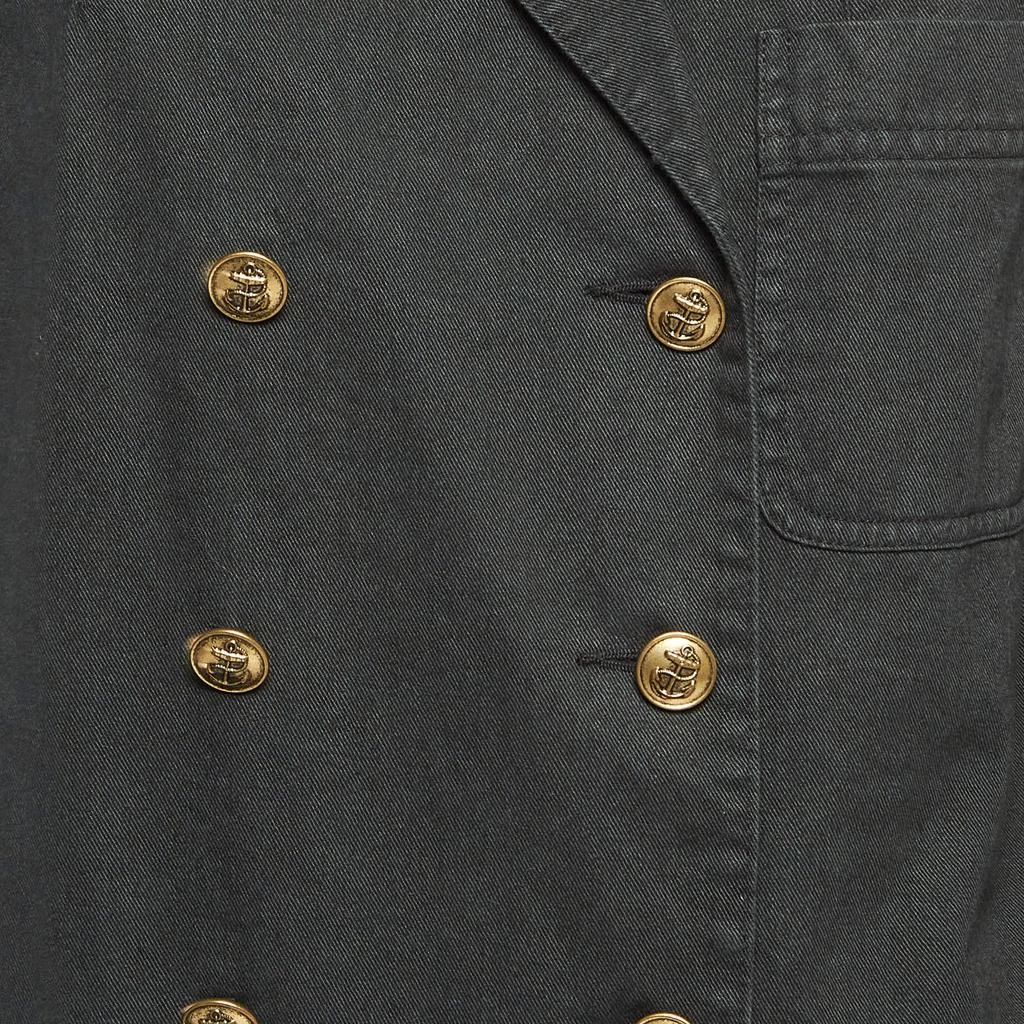 Ralph Lauren Polo Ralph Lauren Black Denim Double Breasted Officer's Jacket M 3