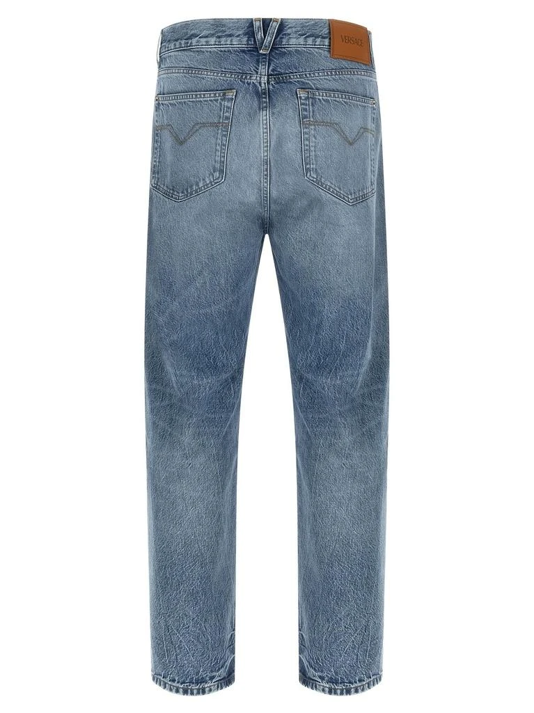 Versace Versace Logo-Patch Studded Jeans 2