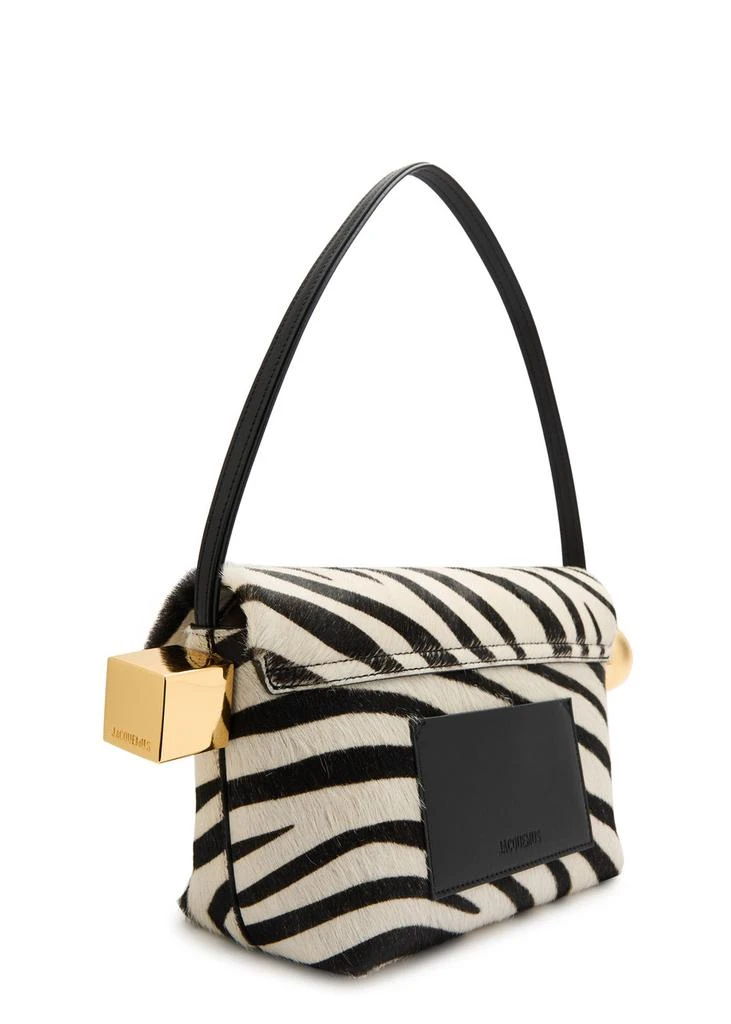 Jacquemus Le Rond Carré zebra calf-hair shoulder bag 2