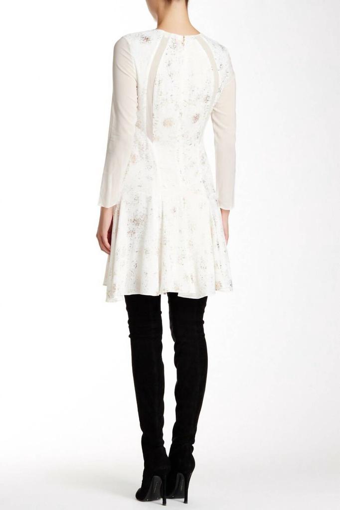 Rebecca Taylor Rebecca Taylor - Silk Rosegold Foil Print Above Knee Fit Flare Dress