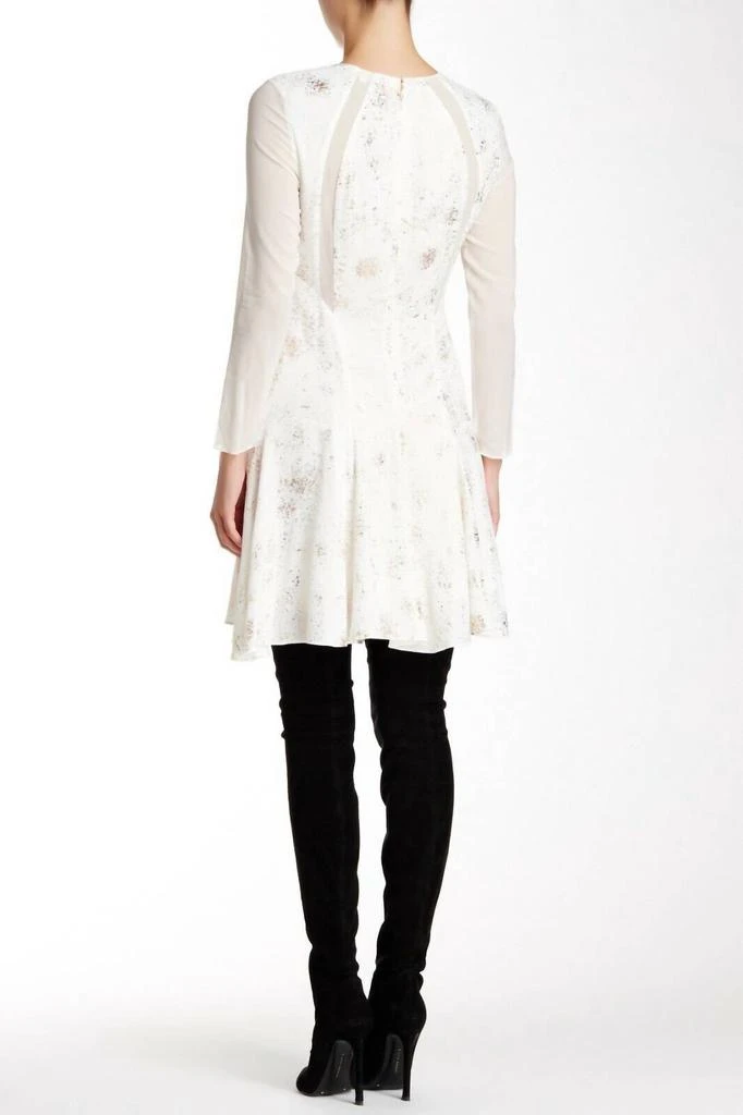 Rebecca Taylor Rebecca Taylor - Silk Rosegold Foil Print Above Knee Fit Flare Dress 2