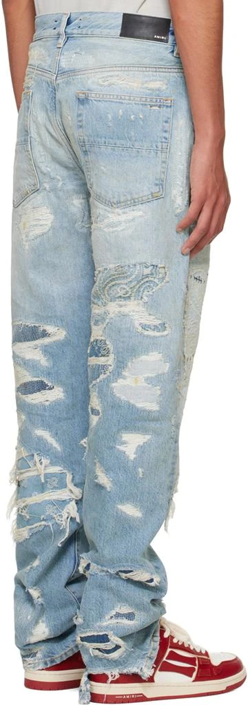 AMIRI Blue Repaired Straight Jeans 3