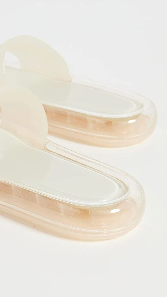Tory Burch Tory Burch Women Footwear Ivory Jelly Rubber Sole Bubble Slides Sandals