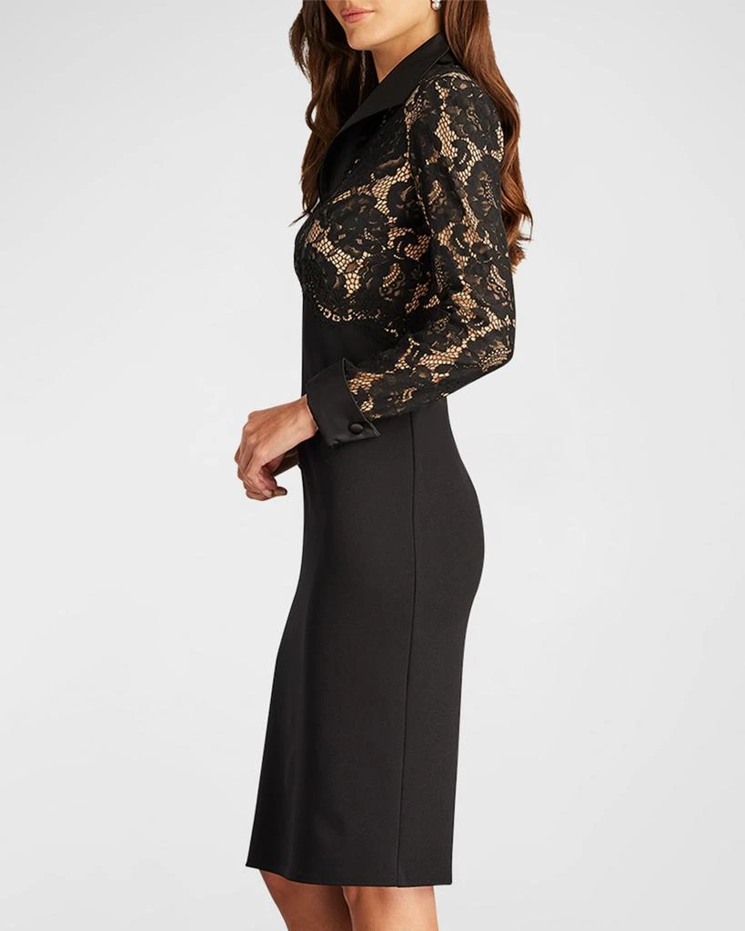 Tadashi Shoji Two-Tone Lace-Bodice Bodycon Midi Dress 3