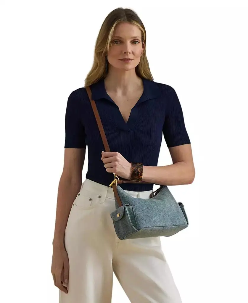 Ralph Lauren Blaike Small Washed Denim Slim Shoulder Bag 3