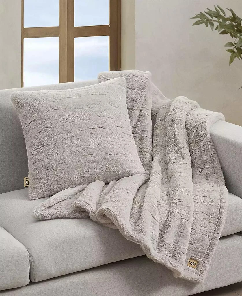 UGG Valor Textured Faux Fur Decorative Pillow, 20" x 20" 5