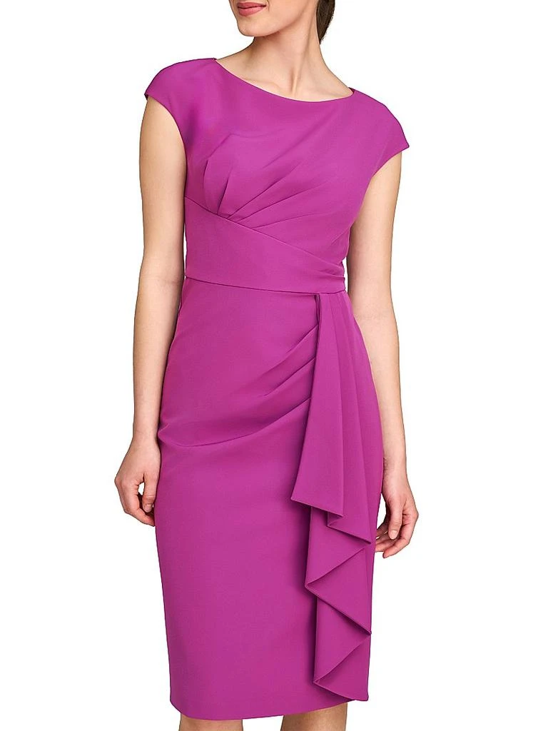Kay Unger Linden Draped Crepe Cocktail Dress 5
