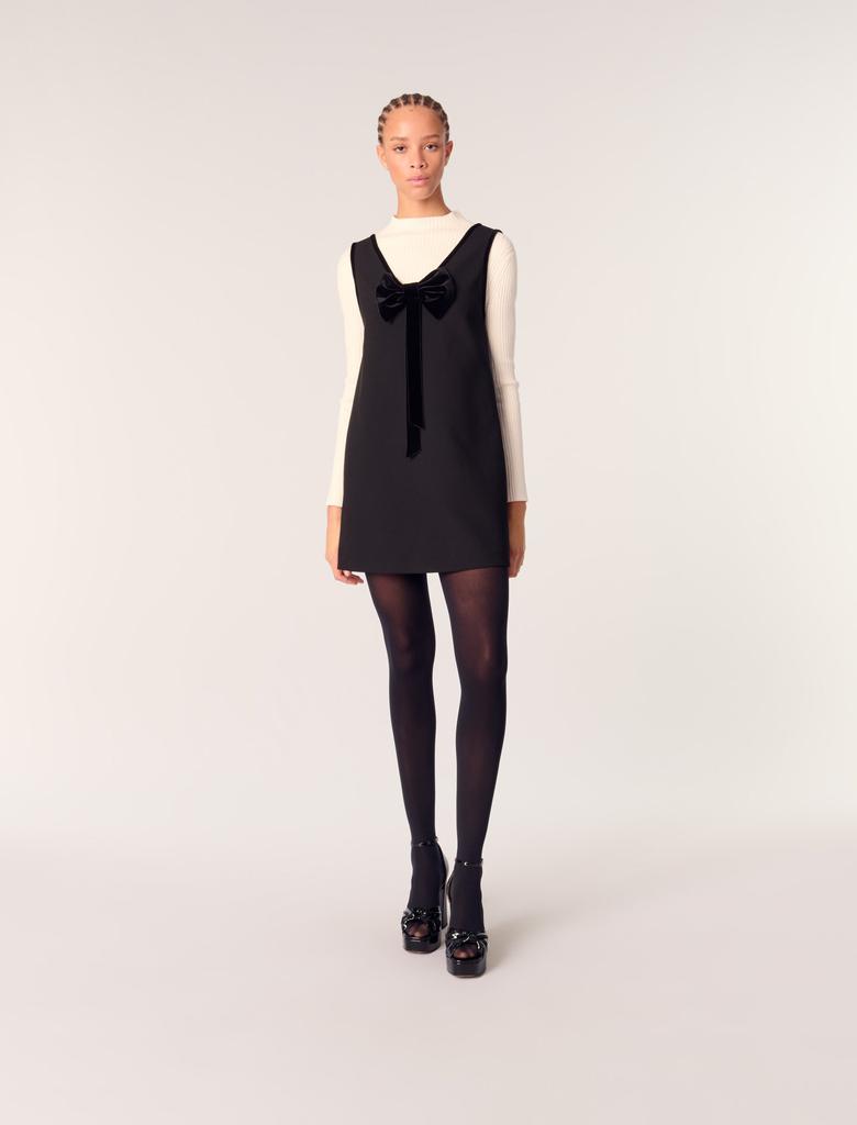 Maje Maje Woman's polyester, Pinafore dress with velvet collar for Spring/Summer