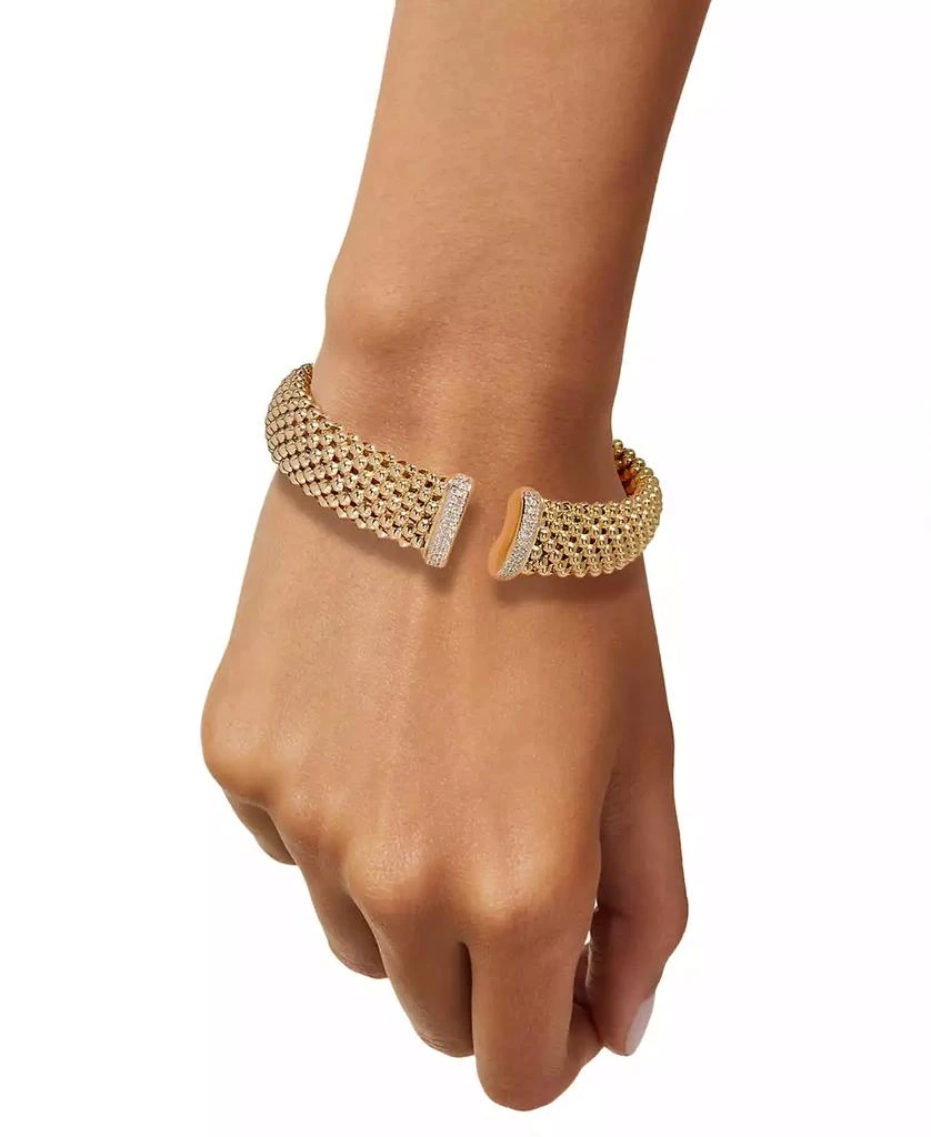 Macy's Diamond End Mesh Cuff Bracelet (1/2 ct. t.w.) in 14k Gold-Plated Sterling Silver 2