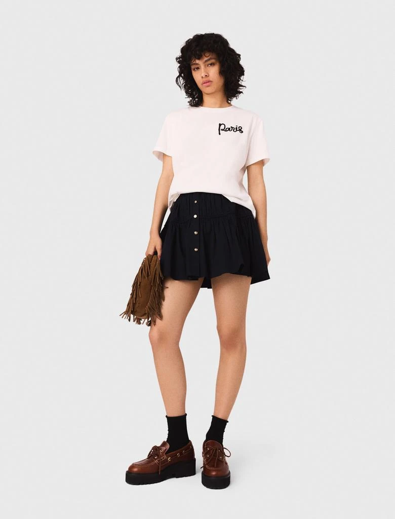 Maje Maje Woman's cotton T-shirt with embroidered Paris logo for Fall/Winter 1
