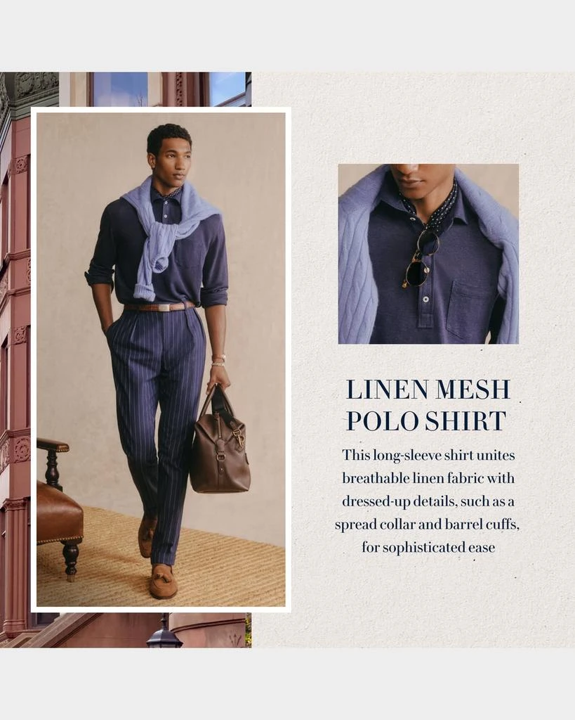Ralph Lauren Men's Linen Mesh Polo Shirt 10