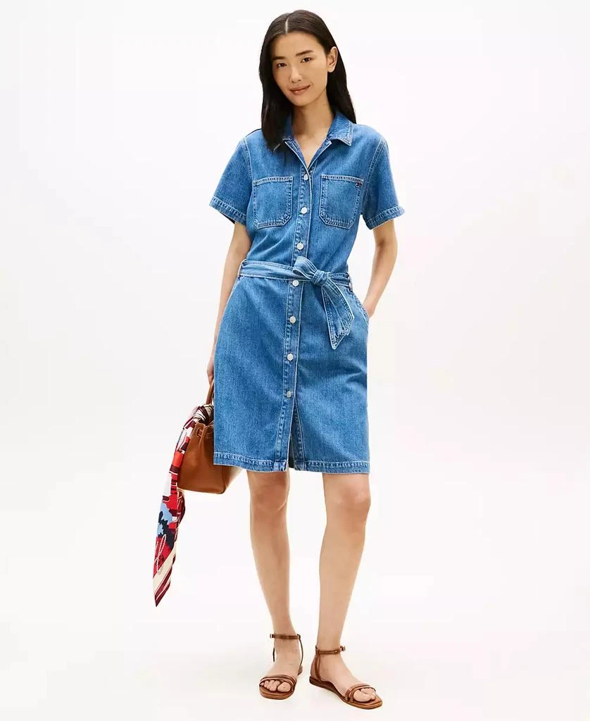 tommy hilfiger women's classic scuba crepe two pocket dress Tommy Hilfiger Scuba Crepe Grommet Top Pocket Dress