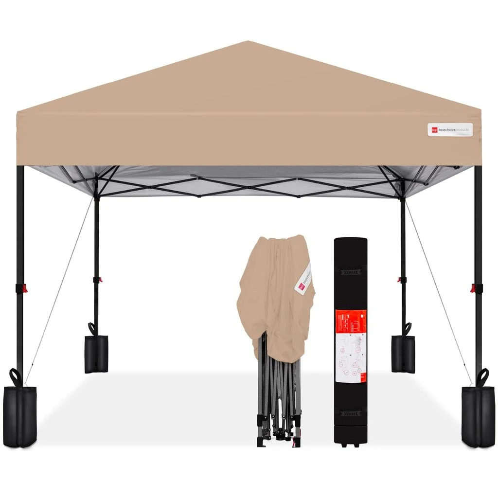 Best Choice Products 12x12ft Easy Setup Pop Up Canopy w/ 1-Button Setup, Wheeled Case, 4 Weight Bags 7