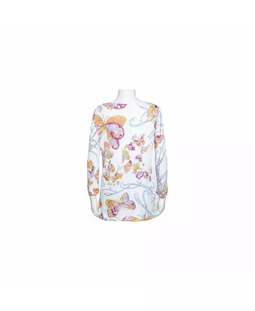 Pre-Owned Emilio Pucci Women
s White Butterfly Print Knit Tunic Top 6