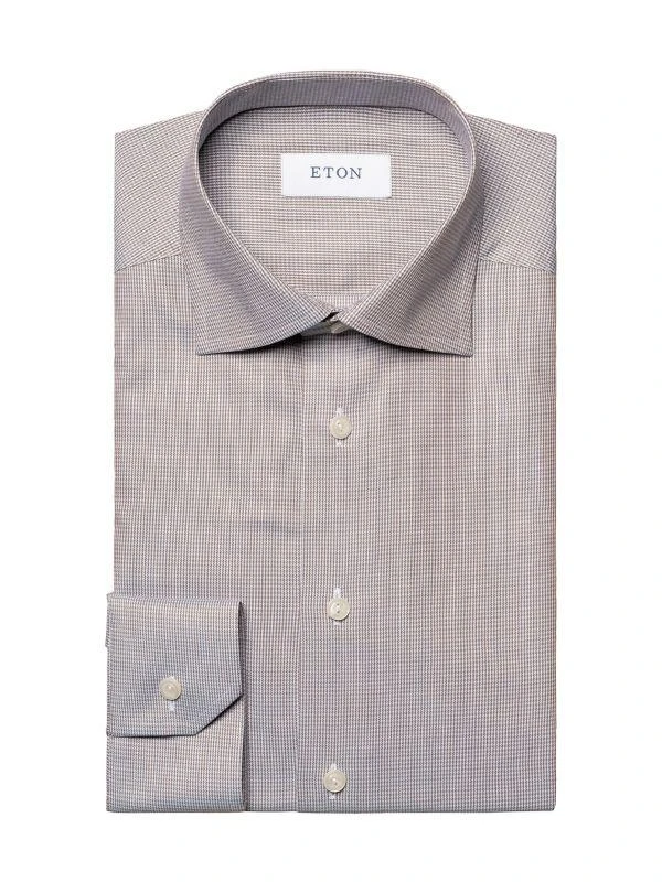Eton Contemporary-Fit Micro Houndstooth Shirt 1