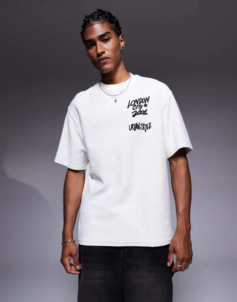 Bershka Bershka london city back printed t-shirt in white 2