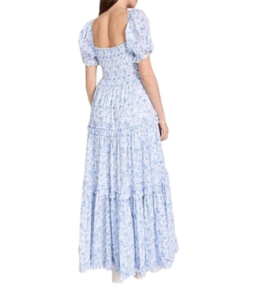 CAROLINE CONSTAS Zuri Maxi Dress In White Blue 3