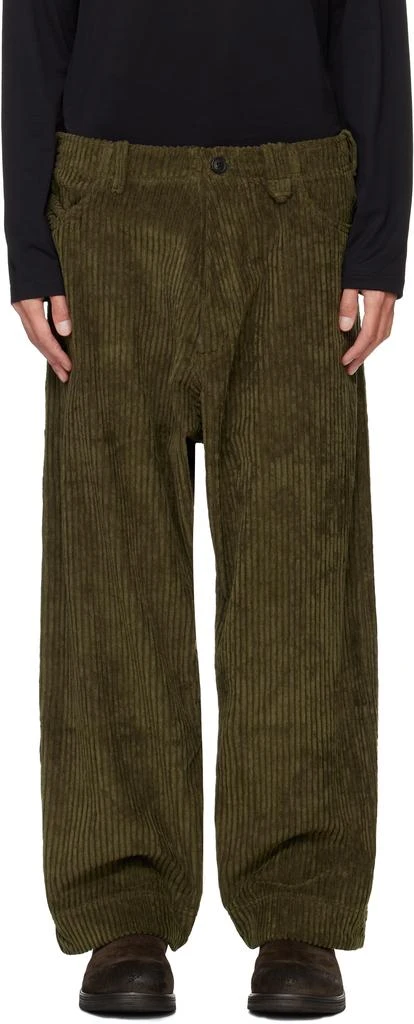 Jan-Jan Van Essche Green O-Project Wide Wale Corduroy Trousers 1