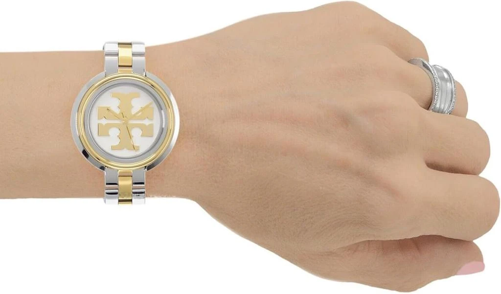 undefined Tory Burch Miller Womens Two-Tone Dress Watch, White Gold Dial, Stainless Steel 5