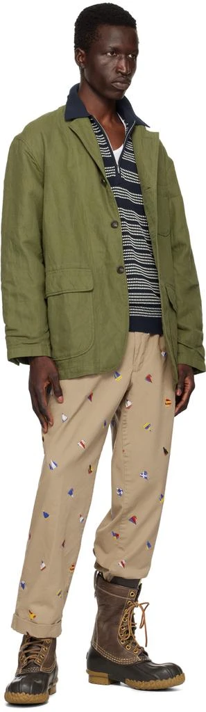BEAMS PLUS Navy Jacquard Polo 4