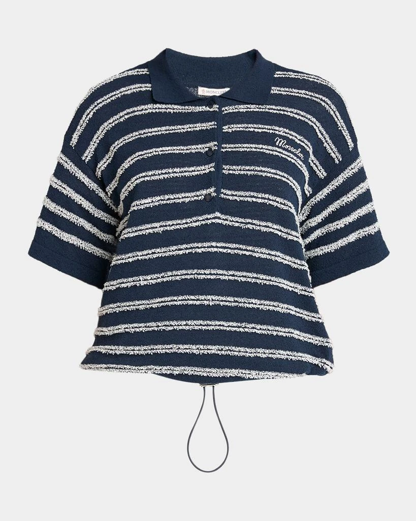 Moncler Short-Sleeve Cotton Terry Polo Top