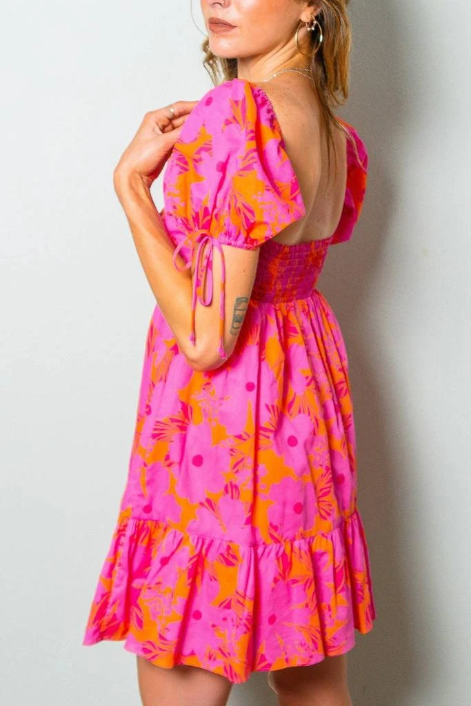 open lace back dress Lady Black Tie - Regal Sunrise - Pink & Red Color Blocked Maxi Dress