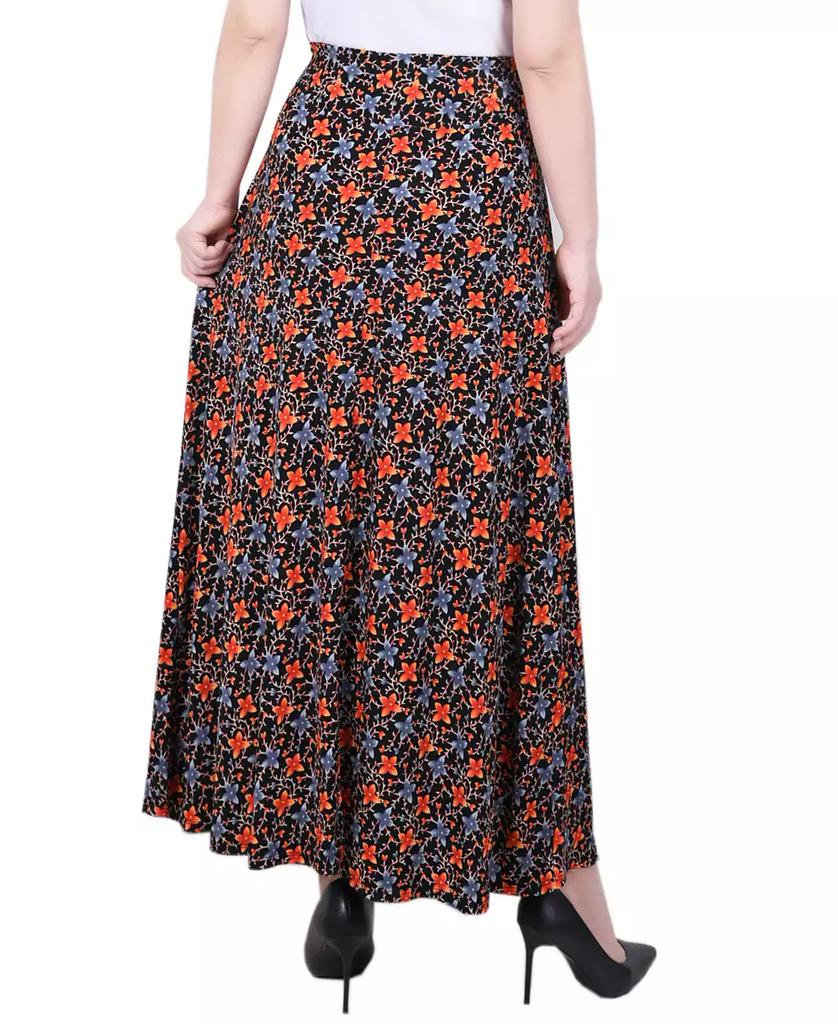 NY Collection Petite Maxi Skirt with Sash Waist Tie