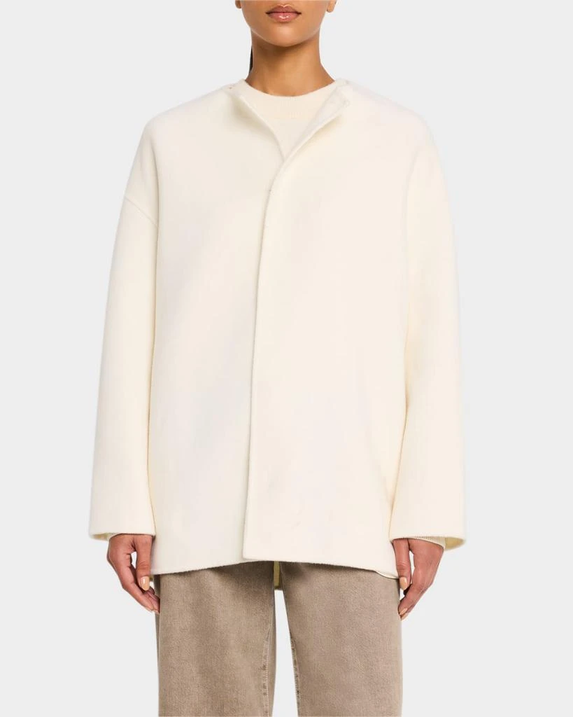 Loulou Studio Gio Short Wool-Cashmere Coat 4