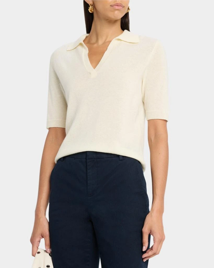 Vince Mulberry Silk and Cashmere Polo Top 5