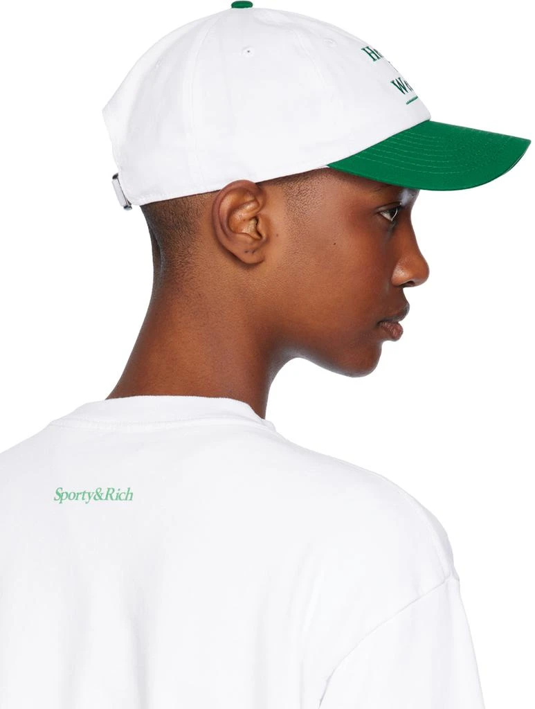 Sporty & Rich White & Green 'Health Is Wealth' Cap 3