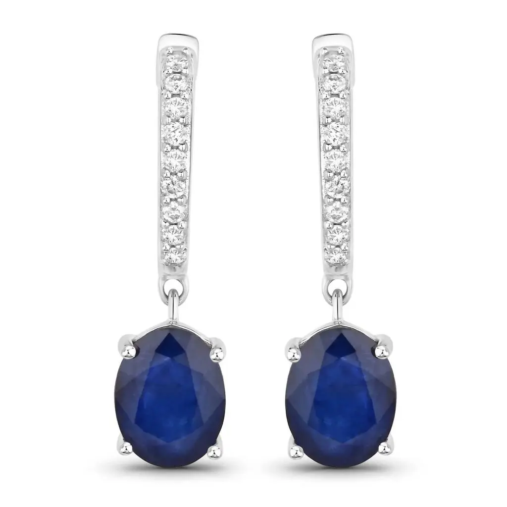 Diana M Jewels Diana M Jewels - Women's Oval Natural Sapphire Stud Earrings (3.24 Ct) - Signature Plus