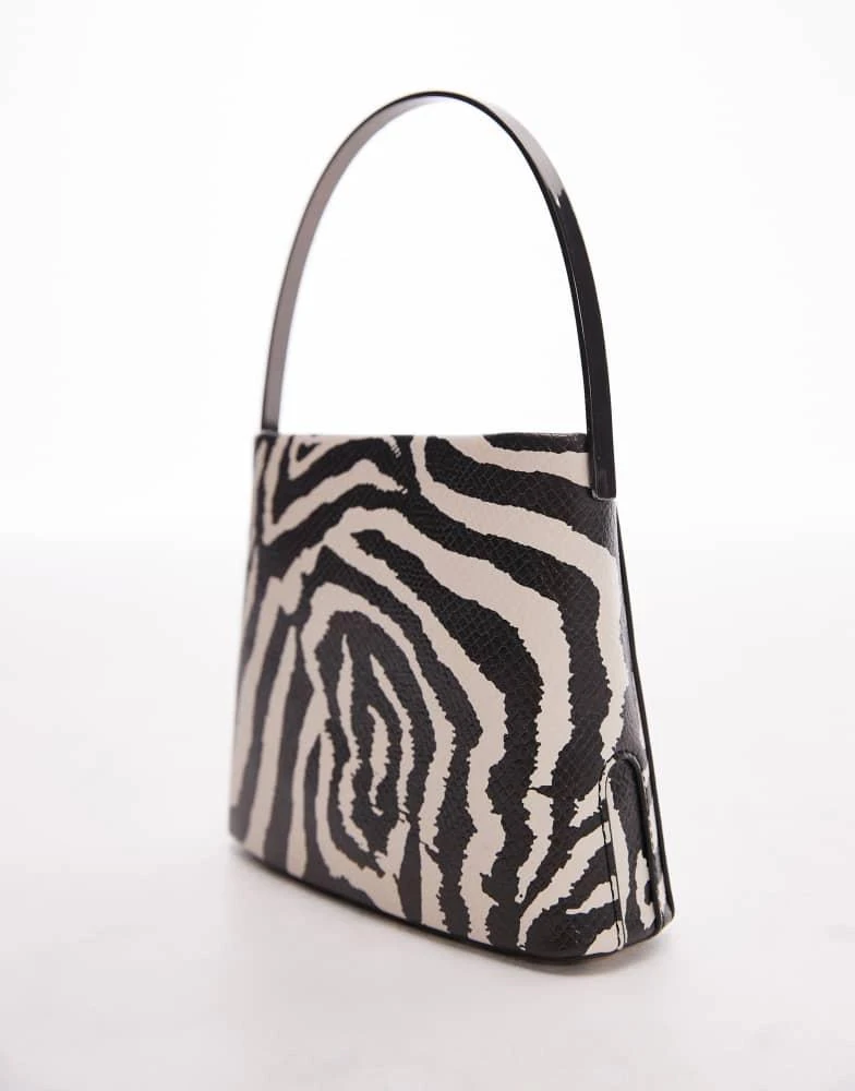 Topshop Topshop Gretel mini grab bag with metal handle in zebra print 2