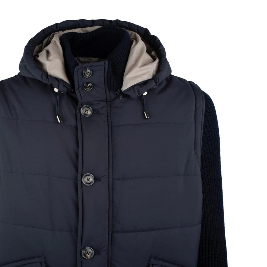 Barba Barba Blue Jacket With Removable Knit Sleeves 3