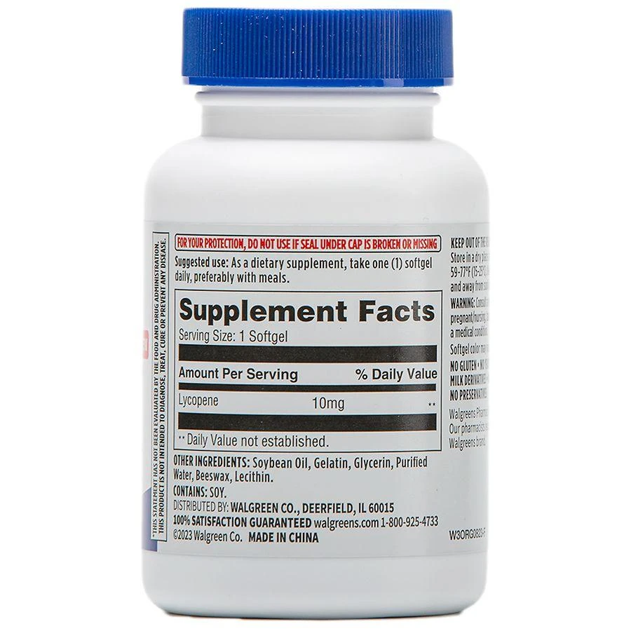Walgreens Free & Pure Lycopene Supplement 10mg Softgels for Prostate & Heart Health (60 days) 4