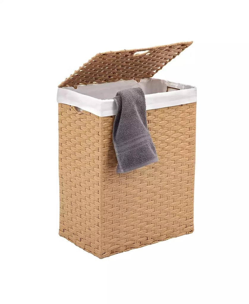Seville Classics Foldable Rectangular Laundry Hamper with Lid & Canvas Liner 2