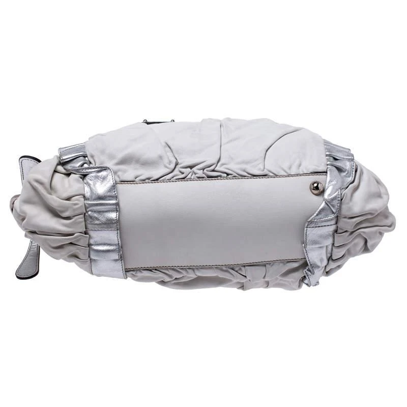 Dolce & Gabbana Dolce & Gabbana Silver Leather Miss Rouche Distressed Satchel 6
