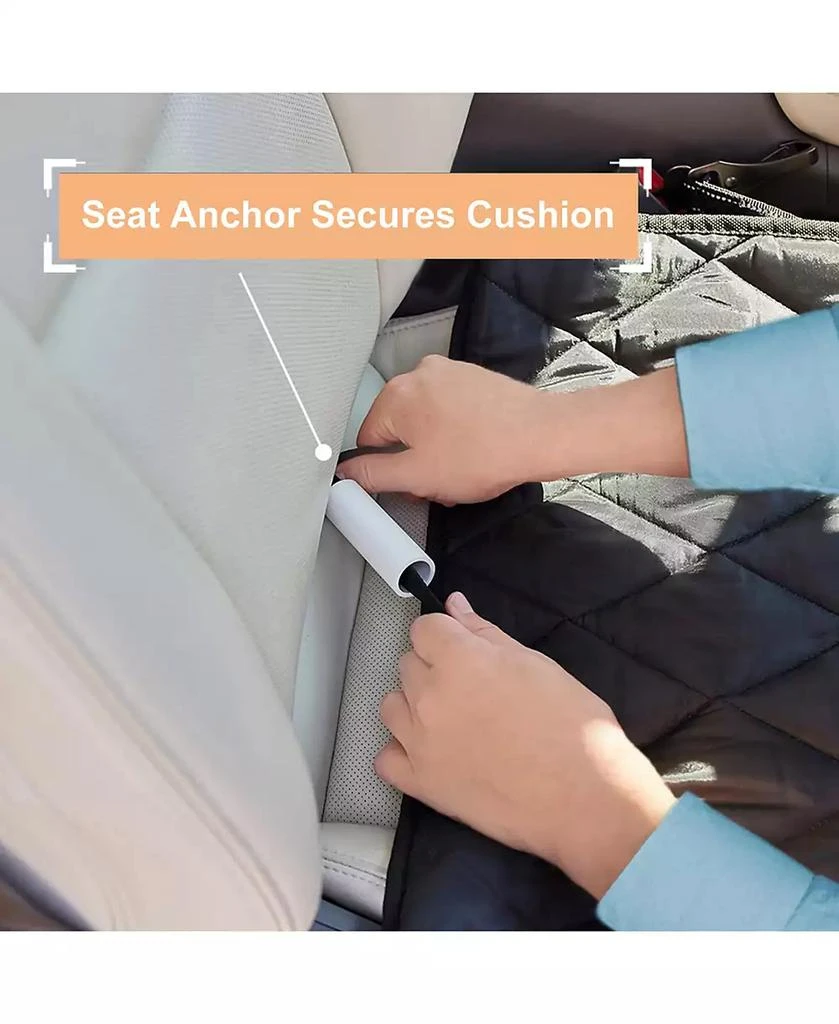 JESPET Quilted Pet Front Car Seat Cover: 40" - Black 4