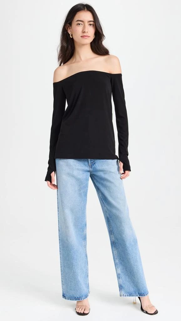 Norma Kamali Long Sleeve Off Shoulder Top 4