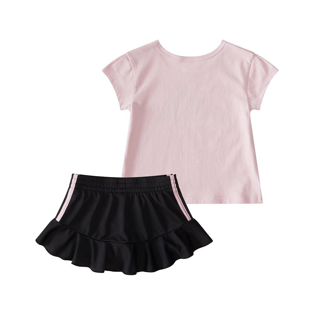 adidas Baby Girls Two-Piece Short Sleeve Pleated Tee Ruffle Skort Set